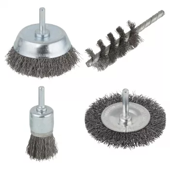 wolfcraft stalen draadborstels-set, 4 stk. (2133000)