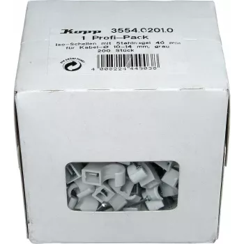 Kopp kabelklem met nagel, 10-14 mm, grijs, 200 stuks 355402010