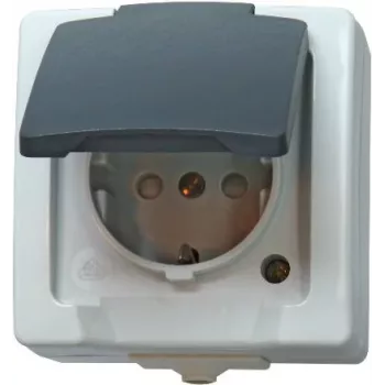 HEINRICH KOPP Schuko-stopcontact met klepdeksel en verhoogde aanraakbeveiliging, 16 A, 250 V, inbouw, alpinwit (107856005)