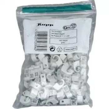 Kopp kabelklem met nagel, bundeldiameter 7-11 mm, grijs, 100 stuks 345604080