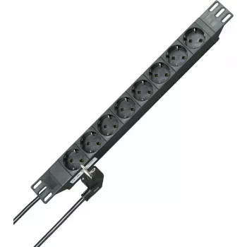 HEINRICH KOPP 19 inch 8-voudige Schuko-stekkerdoos, 2m kabel, zwart 930805014