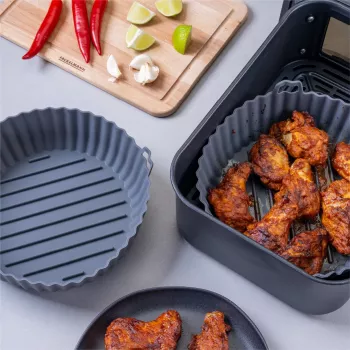 Fackelmann siliconen inzet voor heteluchtfriteuse 22,5 cm grijs 45103