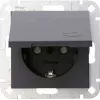 HEINRICH KOPP HK 07 inbouw wandcontactdoos met klepdeksel, antraciet 940115001