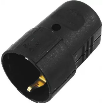 ACCESSORY geaarde koppeling kunststof zwart (3023620A) - schuko-koppeling, IP44, 16A, zwart
