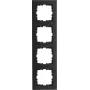 HEINRICH KOPP HK07 PURE 4-voudig afdekraam, matzwart 407150007