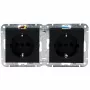 HEINRICH KOPP HK07 KombiQuick dubbel Schuko-stopcontact, inbouw, horizontaal, zwart 133750003