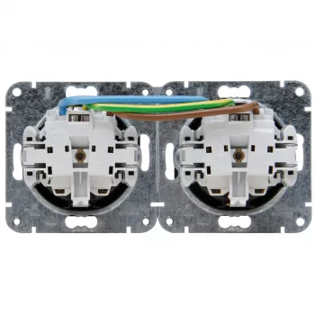HEINRICH KOPP HK07 KombiQuick dubbel Schuko-stopcontact, inbouw, horizontaal, zwart 133750003