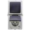 HEINRICH KOPP Nautic grijs combischakelaar en stopcontact met klepdeksel, IP44, 250 V, 16 A 138556008