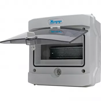 Heinrich Kopp 353854000 opbouw vochtige ruimte verdeelkast met deur, klemmenstrook en accessoires, grijs/zwart