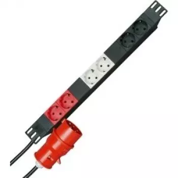 HEINRICH KOPP 19 inch rack-mount stekkerdoos 6-voudig Schuko met schakelaar, 1U, zwart 930105013