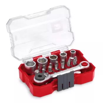 Einhell 21-delige 1/4 inch dopsleutel- en bitset | chroom-vanadium | omschakelratel | 118683