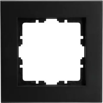 HEINRICH KOPP afdekraam 1-voudig HK07 PURE zwart mat (86 x 86 x 9,5 mm, IP20, klemmontage) 406850007
