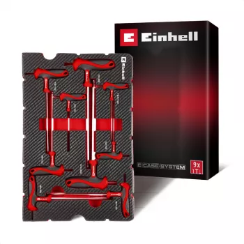 Einhell 370526 9-delige kofferinzet-set voor E-Case, rood/zwart