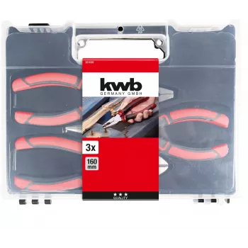 kwb 381090 Tangenset 3-delig (combinatietang, zijkniptang, punttang)