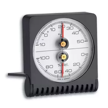 TFA Dostmann 45.2018 analoge ronde thermometer, Ø63 mm, -20 tot +50 °C, wit/zilver 7601
