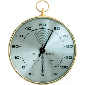 TFA Dostmann 45.2007 analoge ronde thermometer hygrometer, wit/zilver, 10 cm diameter
