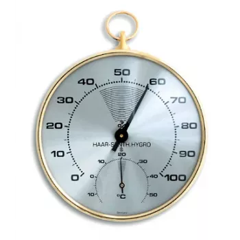 TFA Dostmann 45.2007 analoge ronde thermometer hygrometer, wit/zilver, 10 cm diameter