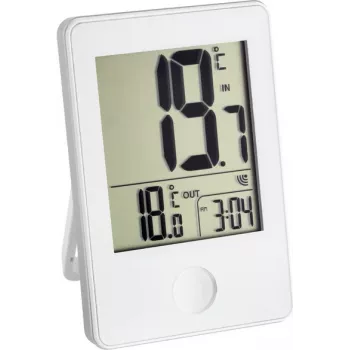 TFA Dostmann radiografische thermometer met klok, wit (30-3051-02)