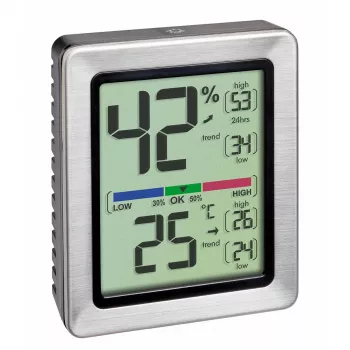 TFA Dostmann EXACTO digitale thermo-hygrometer zilver 30.5047.54.K