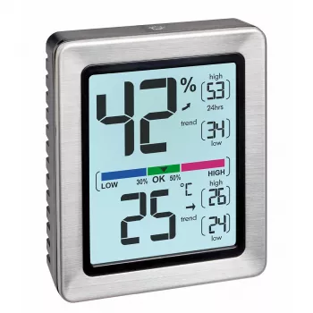 TFA Dostmann EXACTO digitale thermo-hygrometer zilver 30.5047.54.K