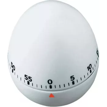 TFA DOSTMANN eierkeukentimer, mechanisch, wit, 60 minuten, belalarm, 60 x 74 mm 38.1002
