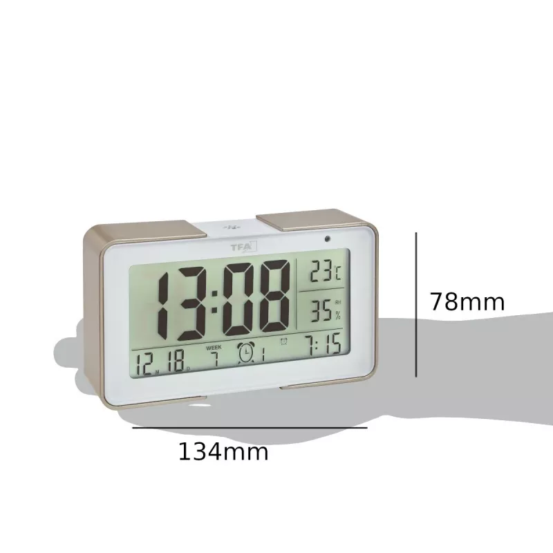 TFA Dostmann 60.2540.53 radiowecker goud/wit