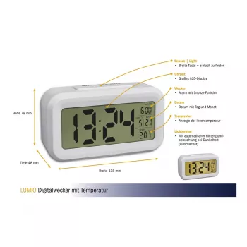 TFA Dostmann 60.2018.02 digitale wekker wit