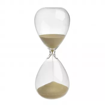 TFA Dostmann Goud-zandloper, Transparant, 5 minuten, Glas, Zwarte doppen 18.6009.53.90
