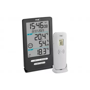TFA Dostmann XENA HOME draadloze digitale thermometer antraciet 30.3074.10