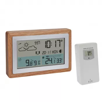 TFA Dostmann OAK Draadloos weerstation met eiken frame en buitensensor 35.1167.54