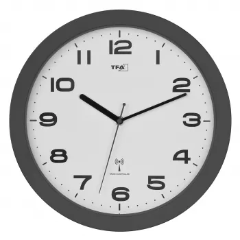 TFA Dostmann 60.3554.10 radiografische wandklok 320 mm antraciet met slepende seconde