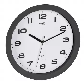 TFA Dostmann 60.3554.10 radiografische wandklok 320 mm antraciet met slepende seconde