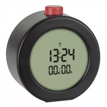 TFA Dostmann 60.2569.01 Radiogestuurde wekker, groot display, timer, zwart/rood