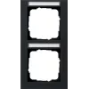 Gira System 55 afdekraam 2-voudig verticaal zwart mat 110209