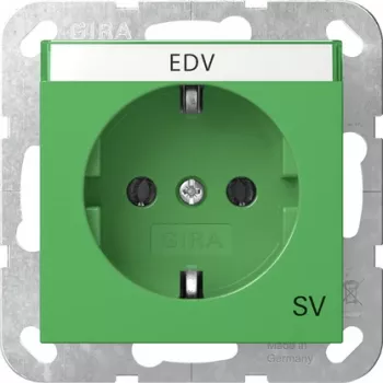 Gira 4457107 Schuko-stopcontact met klapdeksel, verhoogde aanraakbeveiliging, System 55, groen