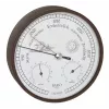 TFA Dostmann 20.2027.08 analoge weerstation met barometer, thermometer en hygrometer, witte wijzerplaat, messing rand, wandmontage