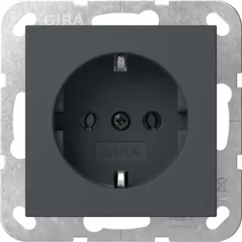 Gira SCHUKO-stopcontact zonder klemmen, System 55, antraciet 446628