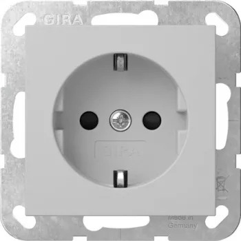 Gira System 55 SCHUKO stopcontact met klepdeksel, grijs 4183015