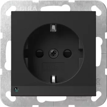 Gira 4170005 SCHUKO-stopcontact met LED-oriëntatielicht en helderheidssensor, System 3000, reinwit glanzend