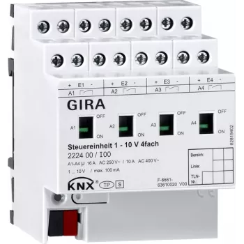 GIRA besturingseenheid 222400 1-10V 4-kanaals handmatig KNX (222400)