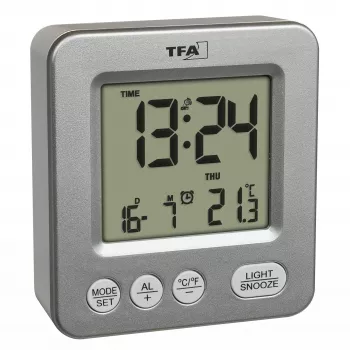 TFA Dostmann COSY radiowecker zilver 60.2567.54