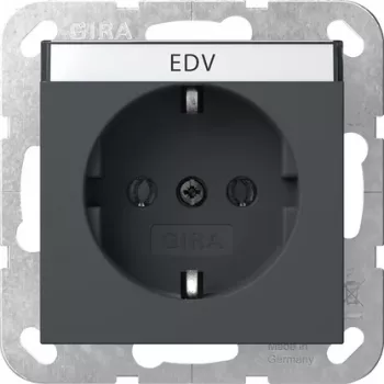 Gira 445728 SCHUKO stopcontact met klepdeksel, System 55, antraciet