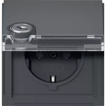 GIRA 456967 SCHUKO stopcontact met gelijksluitend cilinderslot, reinweiß glanzend