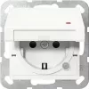 Gira System 55 Schuko stopcontact met controle-LED, reinweiß 455227