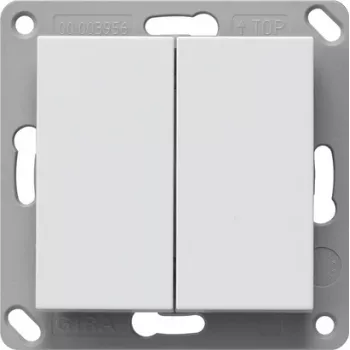 Gira draadloze wandtaster, batterijloos, 2-voudig, zuiverwit 242203