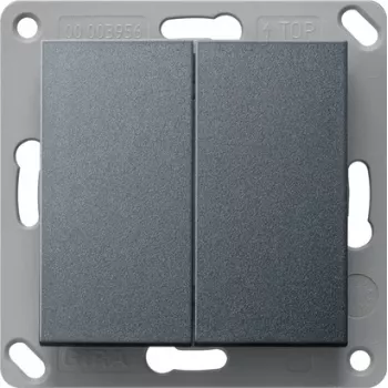 GIRA draadloze wandtaster, batterijloos, 2-voudig, antraciet 242228