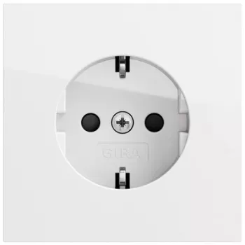 GIRA 445370 SCHUKO-stopcontact met schakelaar en klapdeksel, zuiverwit