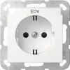 Gira 446227 SCHUKO stopcontact met klepdeksel, System 55, zuiverwit glanzend