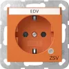 Gira 4452109 SCHUKO stopcontact met controle-LED en klepdeksel, zuiverwit glanzend
