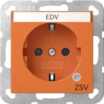 Gira 4452109 SCHUKO stopcontact met controle-LED en klepdeksel, zuiverwit glanzend